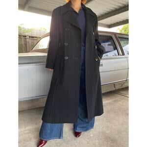 🔥Vintage Jones New York 100% Pure Wool Double Breasted Classic Long Overcoat SP